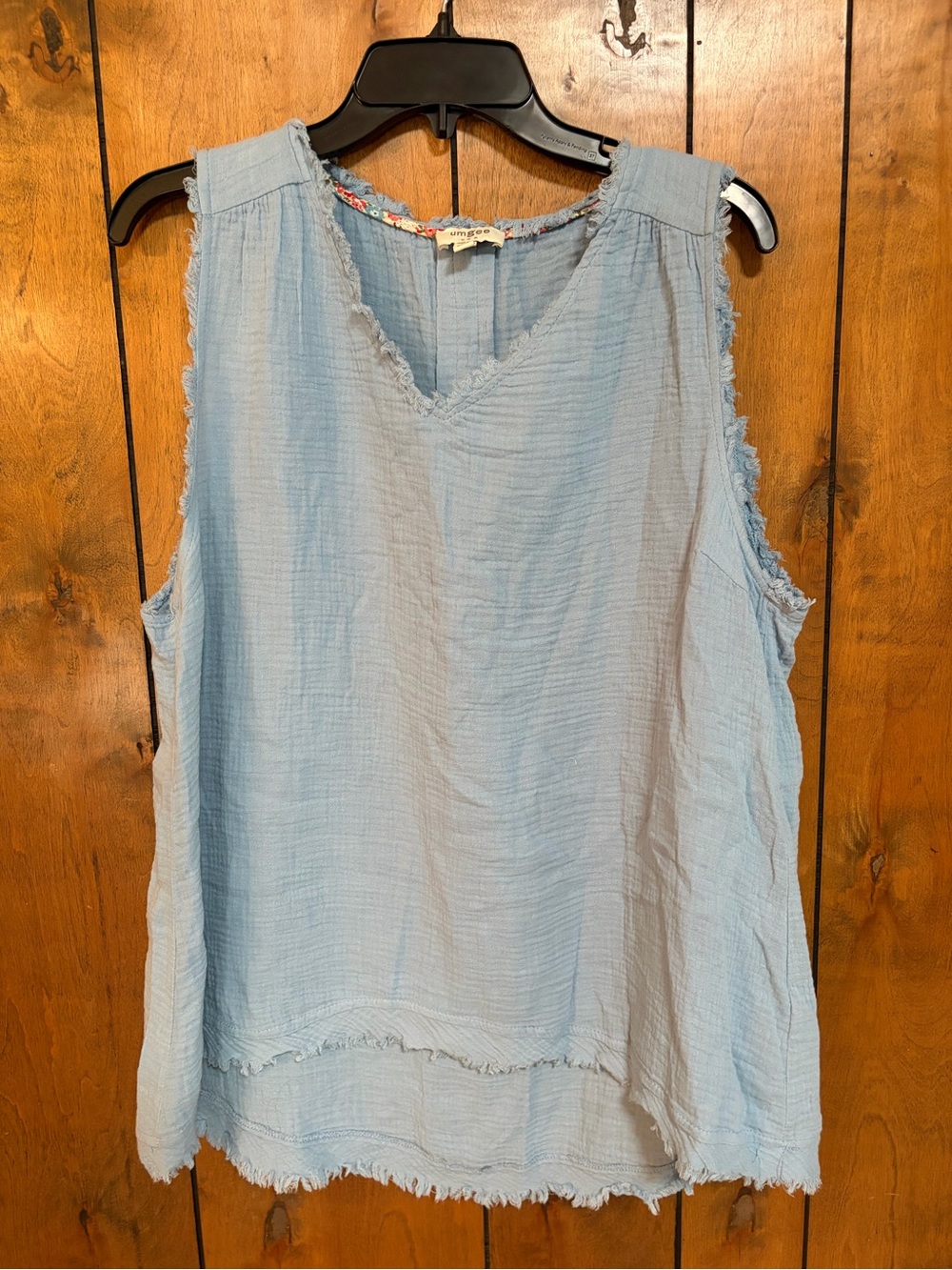 Umgee Light Blue Sleeveless V-Neck Tank
